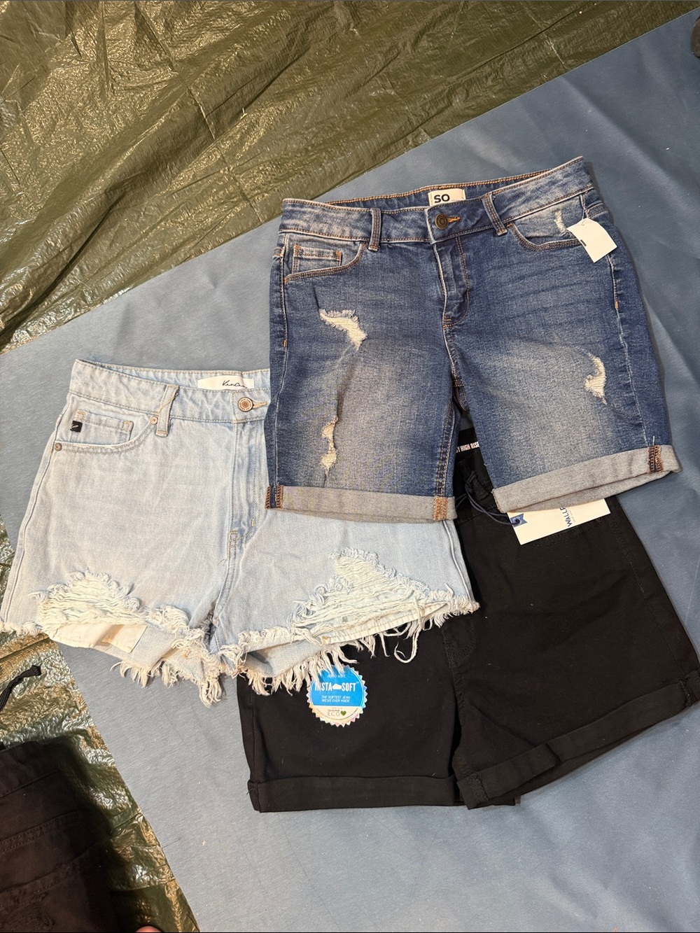 Bundle of Denim Sorts (Black, Light Blue,Dark Blue)